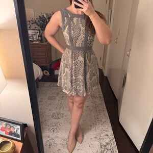 Elegant Gray Patterned Dress